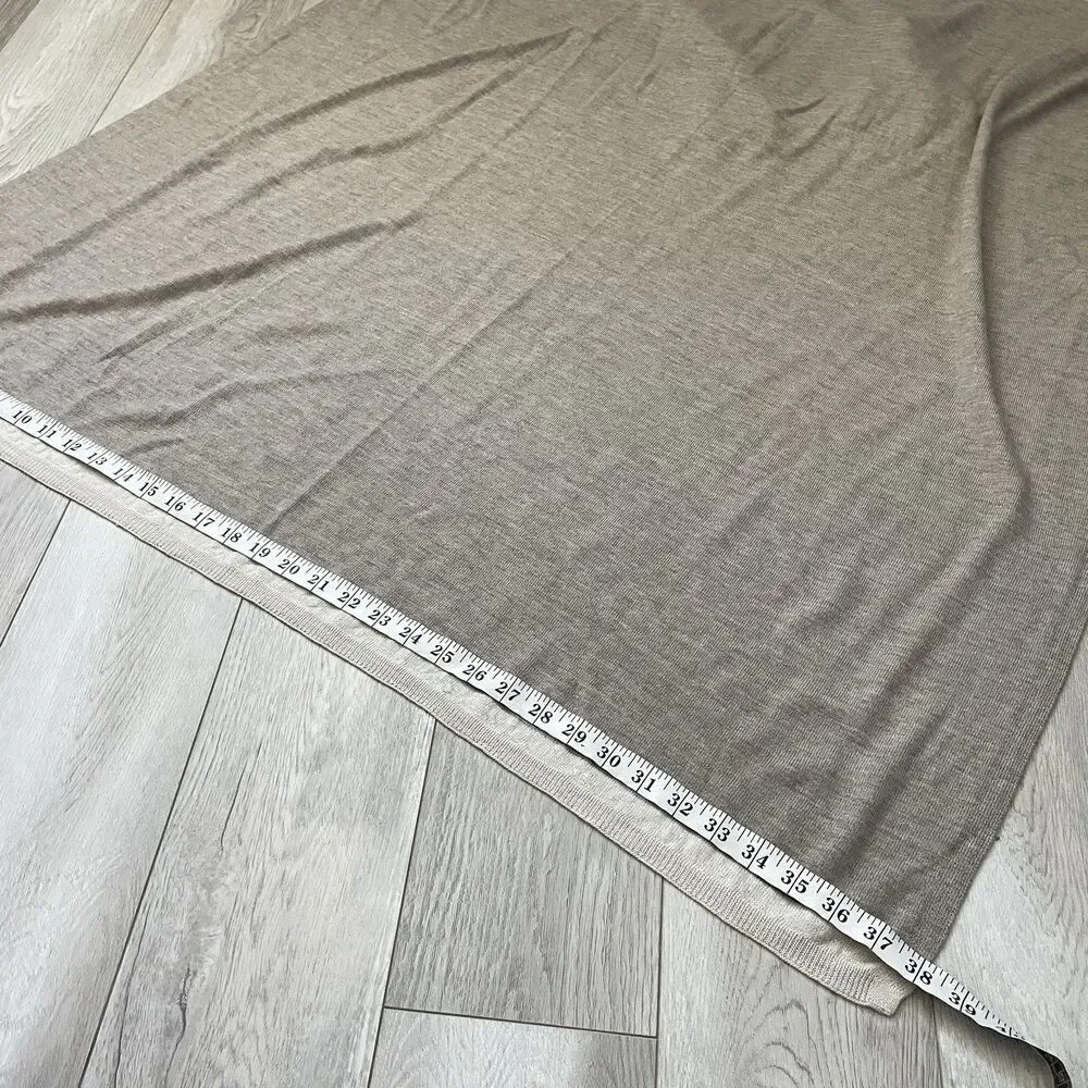 Merino Wool Blanket contrast trim knit womens Brown (one size) warm lightweight